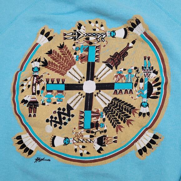 Vintage Native-American Sweatshirt Womens Large 22x22 Boxy - Picture 11 of 14